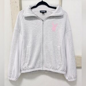 Grey Zip-up Playboy Hoodie + Grey Matching Playboy Sweatpants